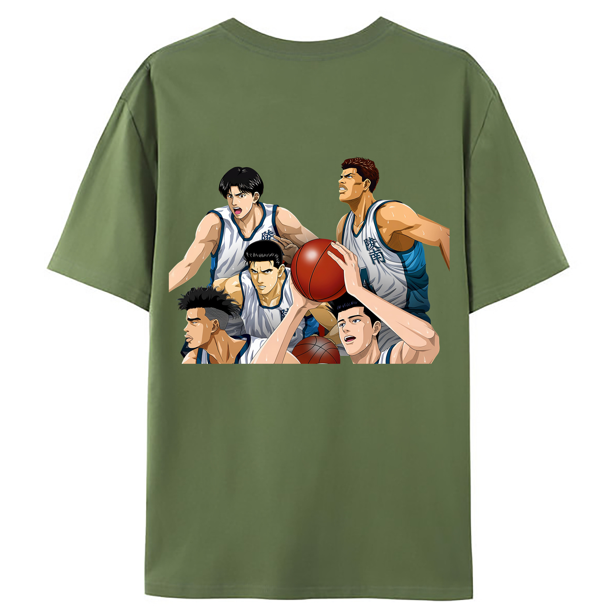 （画像用） SLAM DUNK／スラムダンク 綿100％ メンズ半袖Tシャツ（バックプリント） 通気性